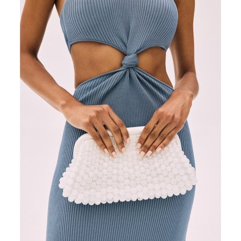 Cult Gaia Nia  beaded Leather clutch - Picture 8 of 15